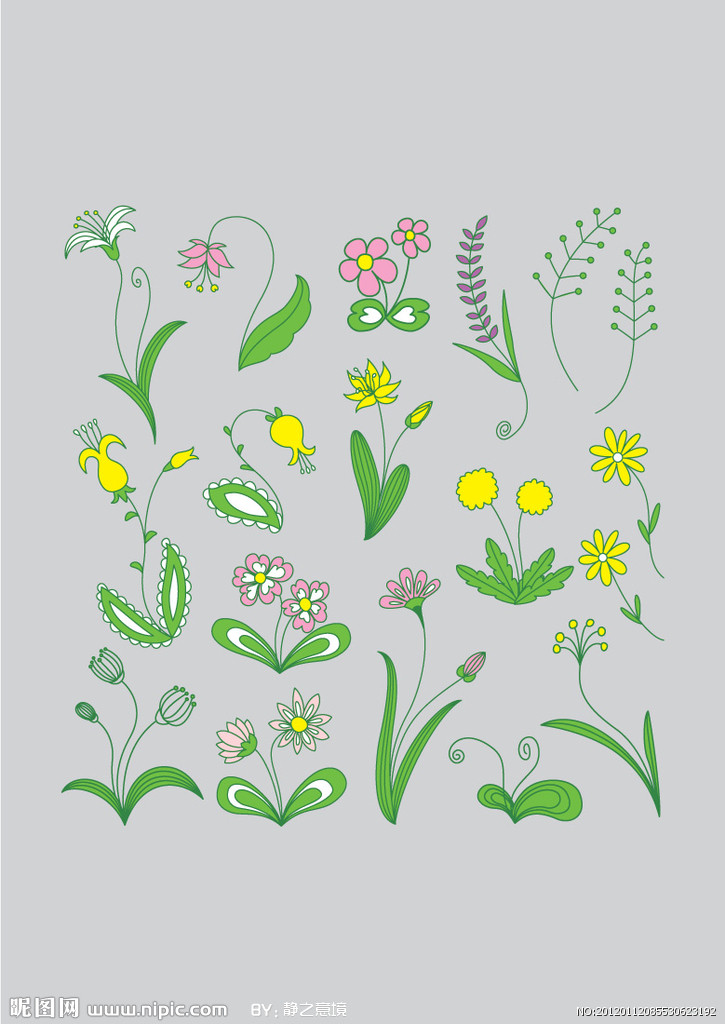 树叶 花草 边纹矢量图__花草_生物世界_矢图片