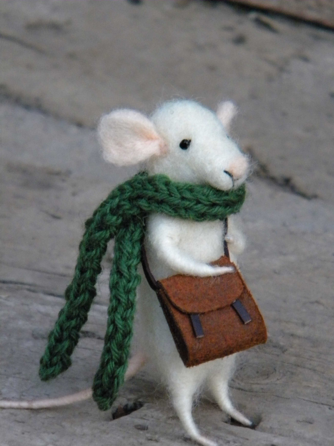 my dear little mouse with leather bag and scarf special edition