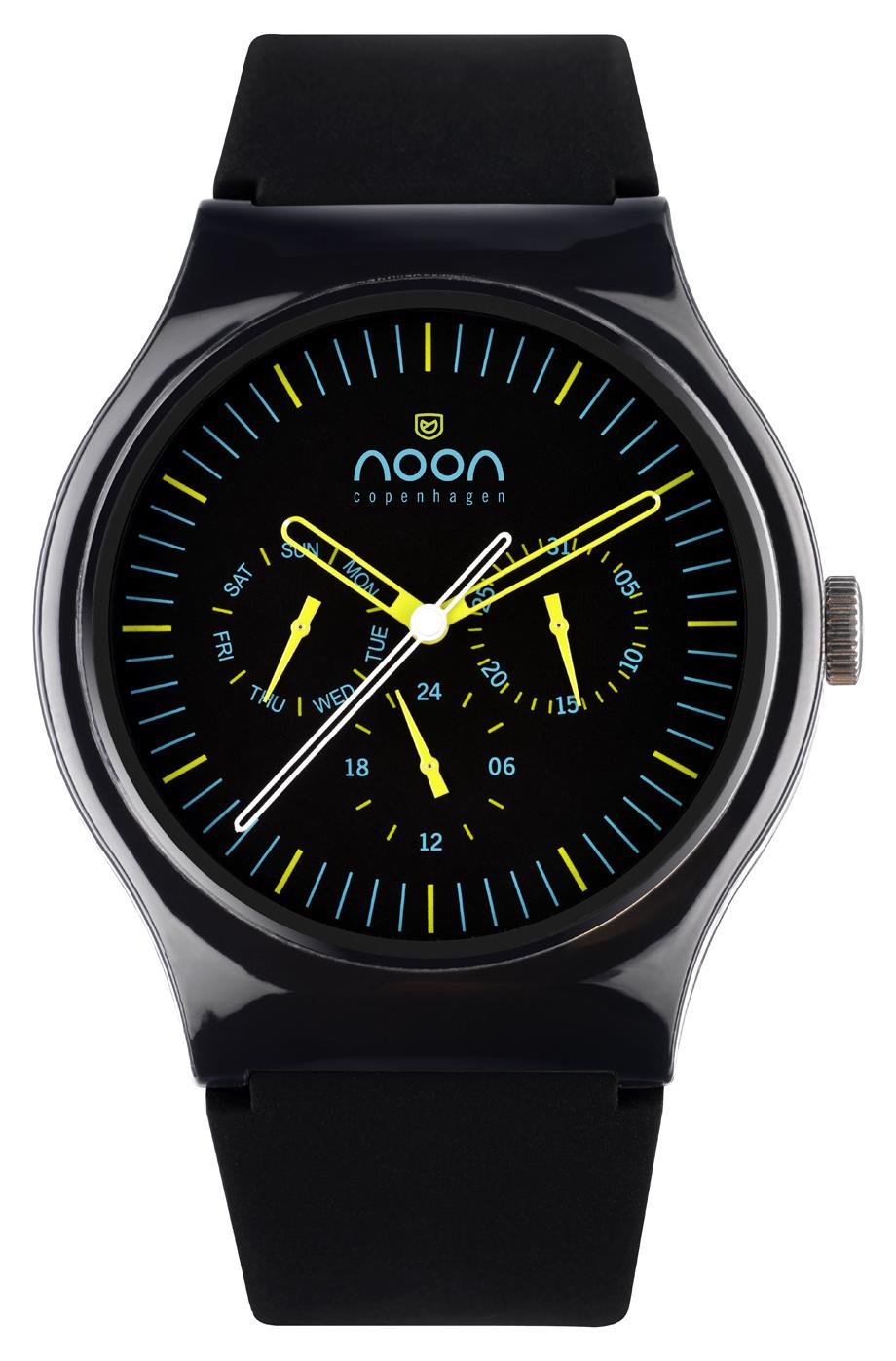 品牌:noon 品名:炫酷系列 酷黑 蓝黄表针60-002s1 产地:丹麦 价格