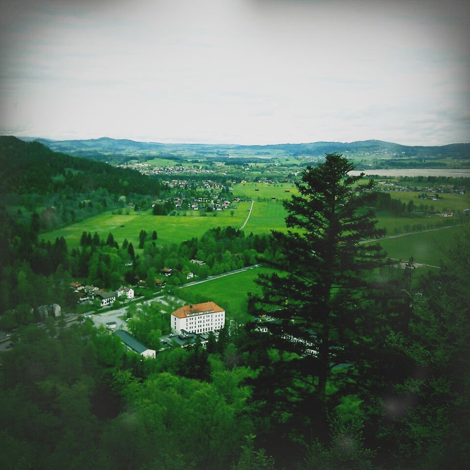 德国 从空中俯瞰福森小镇