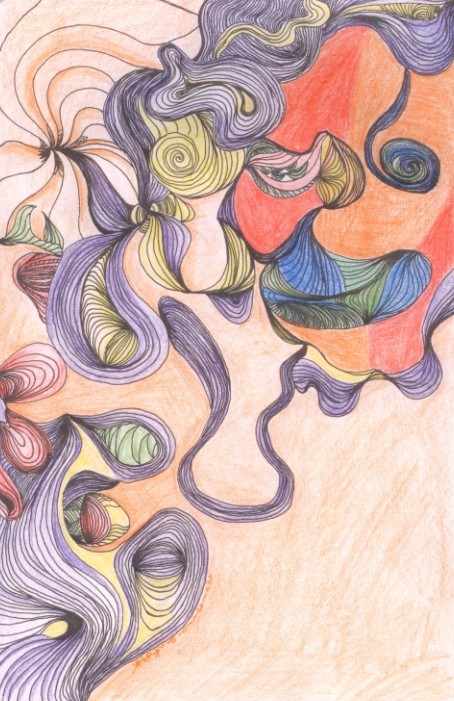 线条与色彩,只用随性画些密集的线条,表达出想要表达的东西,填上色彩