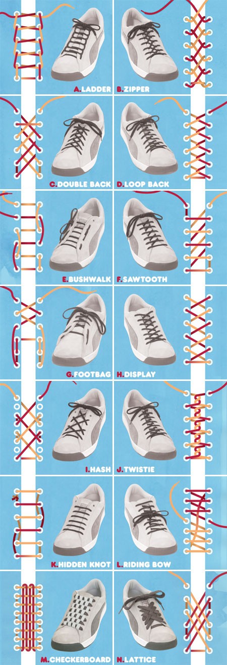 鞋带的系法图解 花样图片