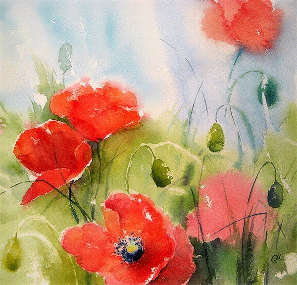 stitch mary ,来自俄罗斯的艺术家.这是她一组柔和的水彩画作品.