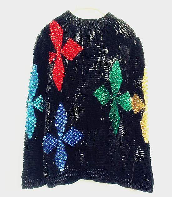 复古女王亮片钉珠复古毛衣