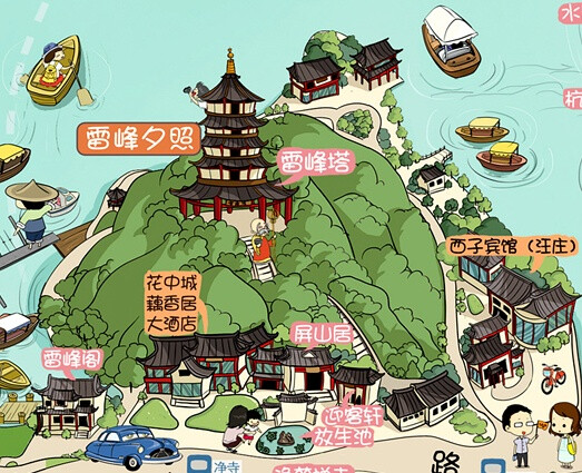 客栈游 爱 手绘地图|杭州
