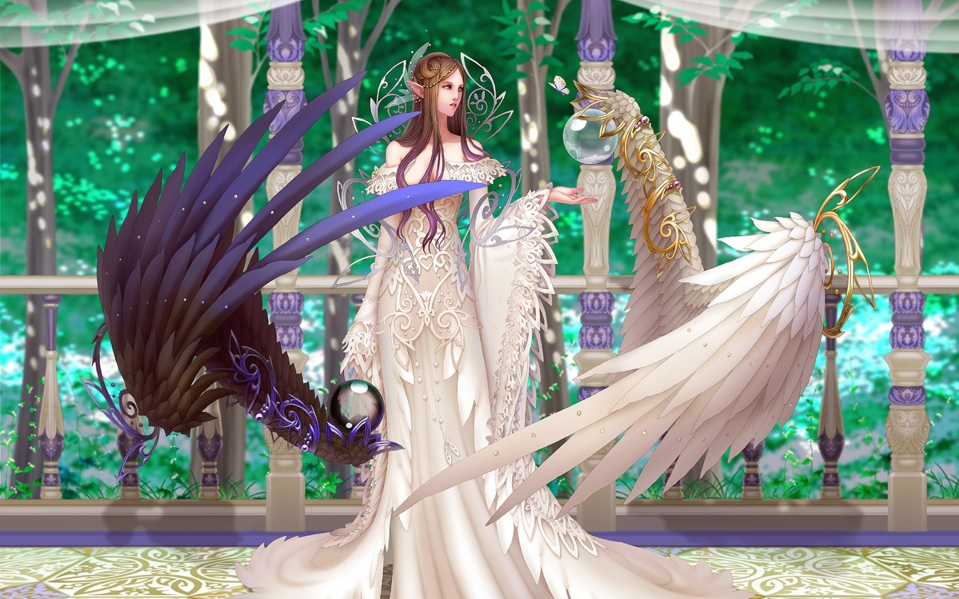 圣洁天使女孩的翅膀 壁纸 - 1920x1200