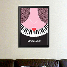love song 咖啡厅音乐室钢琴行抽象艺术有框装饰画墙画 优凡画品
