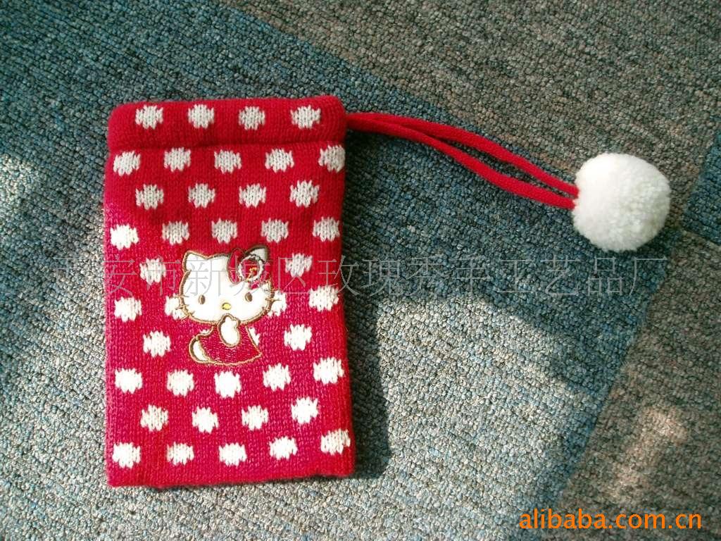 hello kitty手机套,手工编织