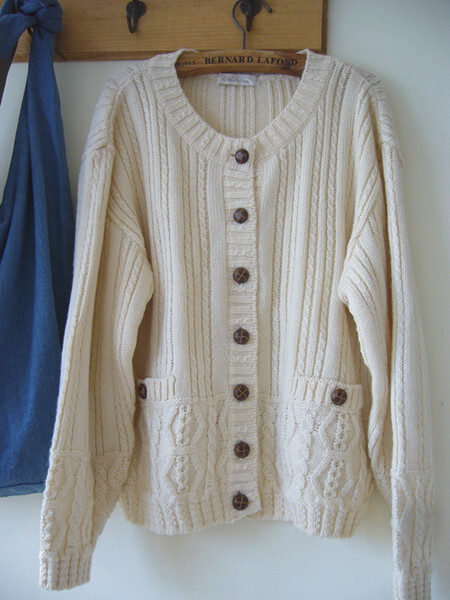 粗棒针手工绞花 毛衣大外套