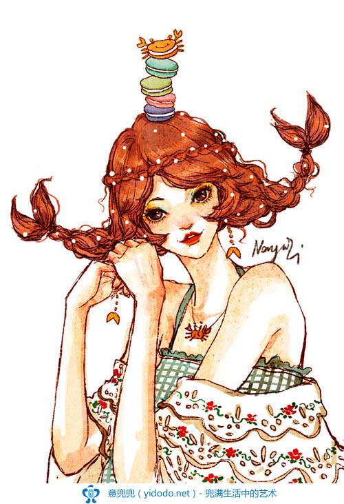 巨蟹座:6月22日-7月22日.治愈系十二星座…-堆糖女生座水瓶和狮子座女生图片