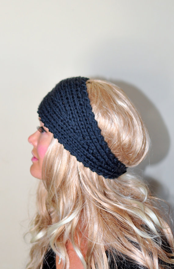 headband crochet earwarmer 100% wool gra…-堆糖,美好生活研究所