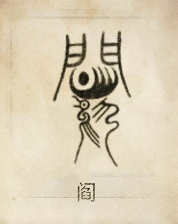 阎姓图腾,龙凤守护门内之供奉,为祭祀或守宗庙之族