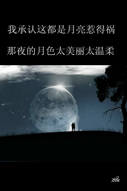 我承认这都是月亮惹得祸 那夜的月色太美丽太温柔 #壁纸·文字·歌词