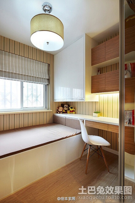 现代简约榻榻米床装修效果图