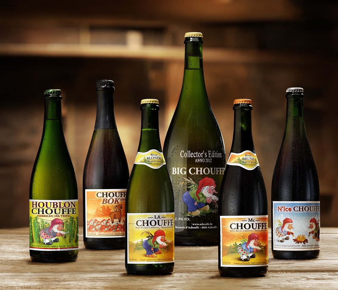 左起各种类型:都柏林ipa三料,博克,比利时金啤酒,大,比利时棕色,冰