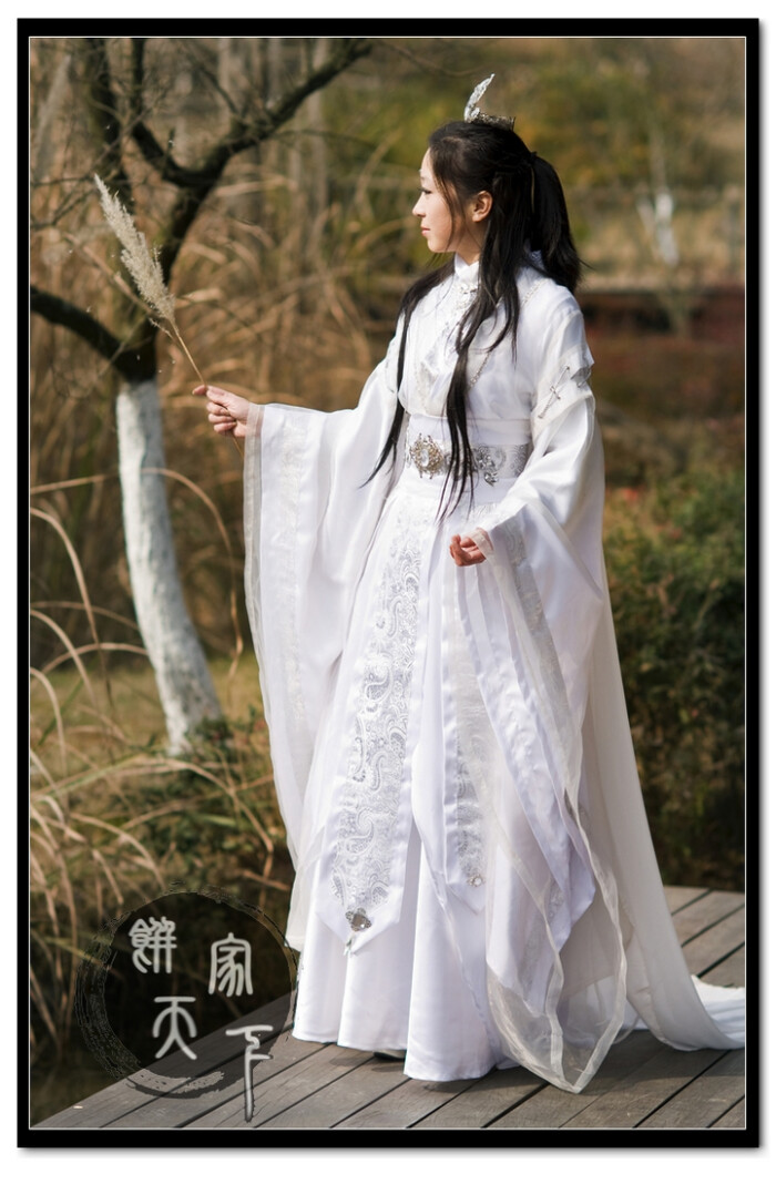 男式万用华丽古装 慕白银雪●月白六件套