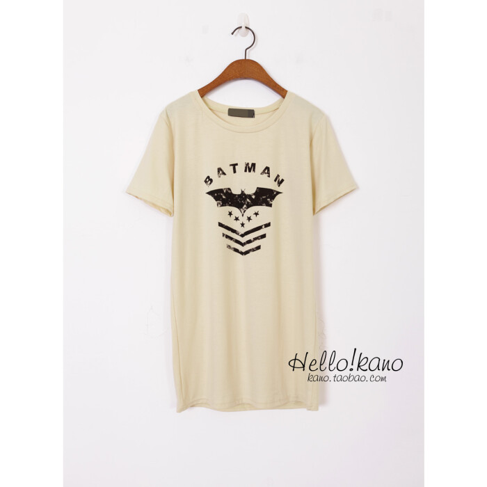 欧美风帅气batman蝙蝠印花短袖t恤衫女色