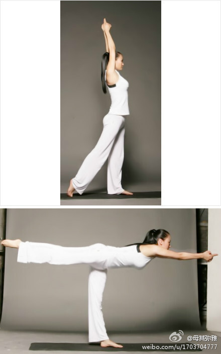 【加强腹部和腿部力量之战士三式】山立 式准备,双臂经两侧向上抬起