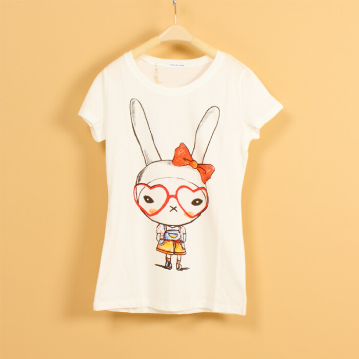 可爱的兔子小姐,韩版t-shirt