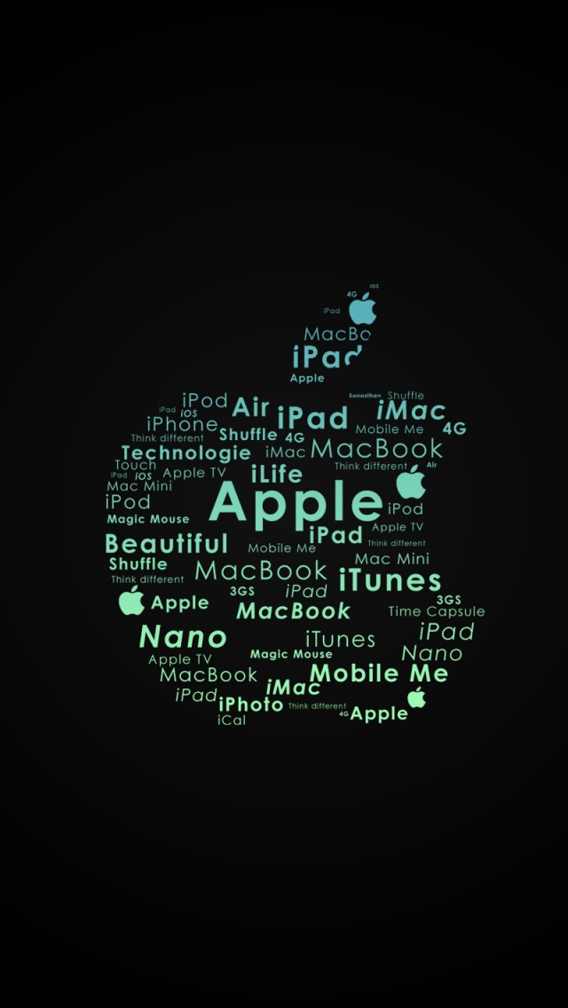 apple logo typography iphone 5 wallpaper