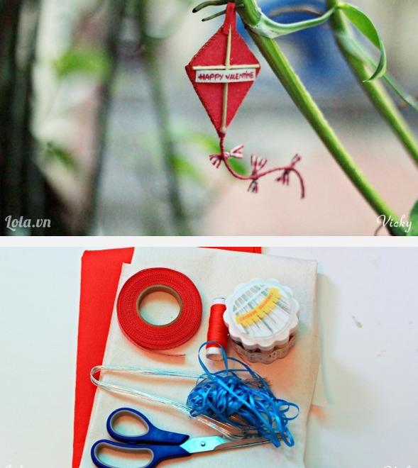 diy毛毡布风筝钥匙扣手工教程.