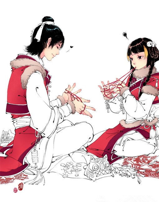偶然看见的古风插画,少年少女都很棒