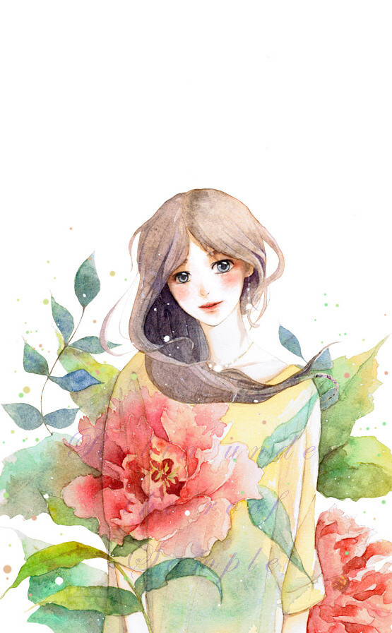 萌q版 二次元 女孩 插画 动漫