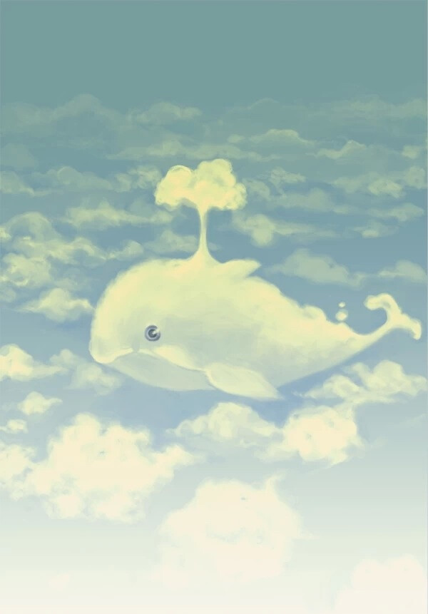 小鲸鱼天空壁纸!iphone4/4s适用