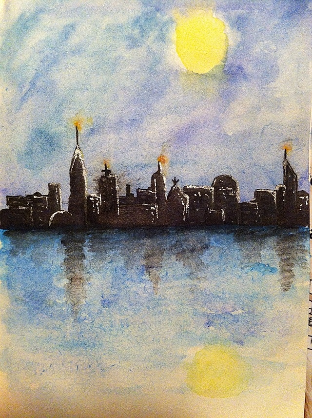 夜色(水彩画)