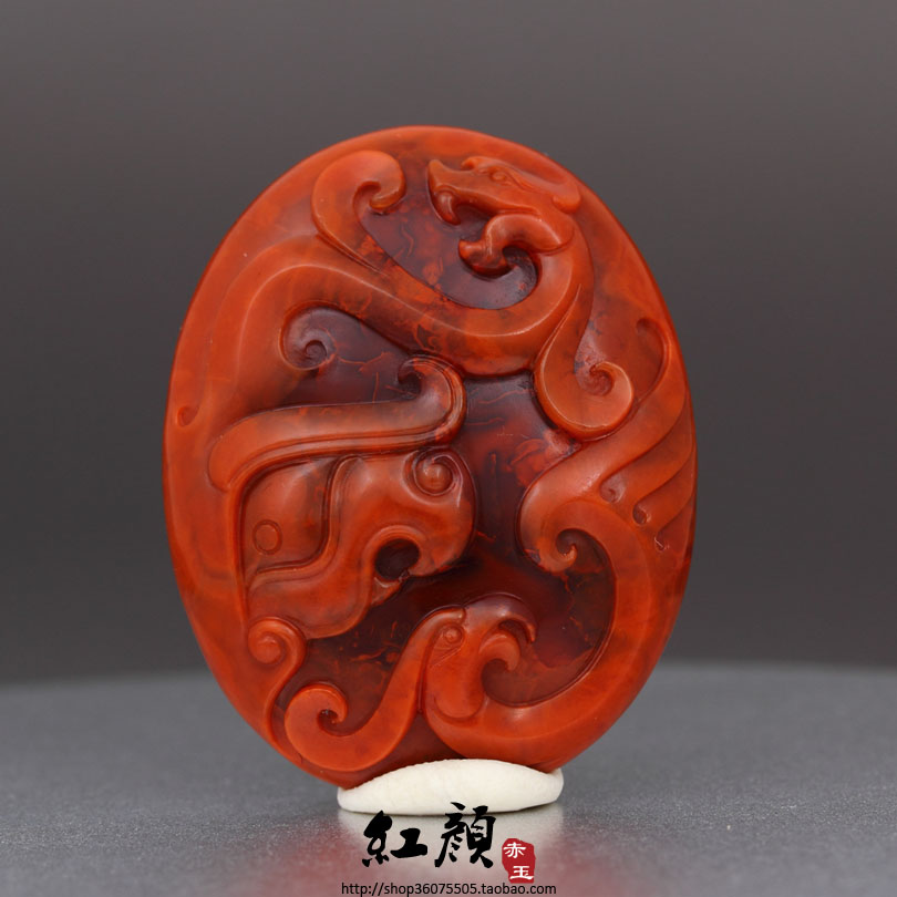 精品苏工雕件,南红玛瑙,仿古兽面