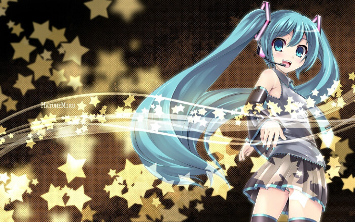初音未来 miku 萌 萝莉 御姐 v家 二次元 萌系少女 手绘