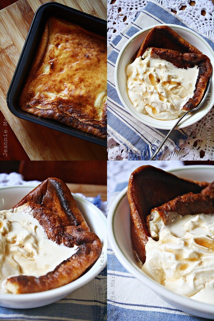 yorkshire pudding with cream and golden syrup : sweet