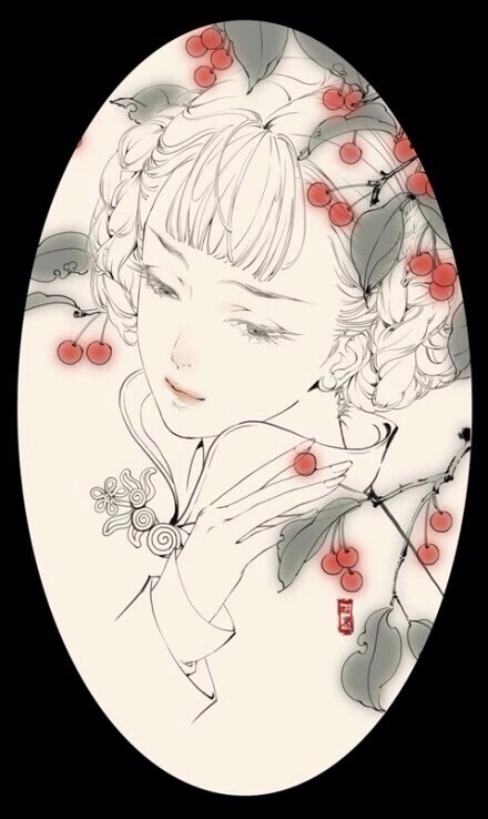 彼岸花.手绘,古风.