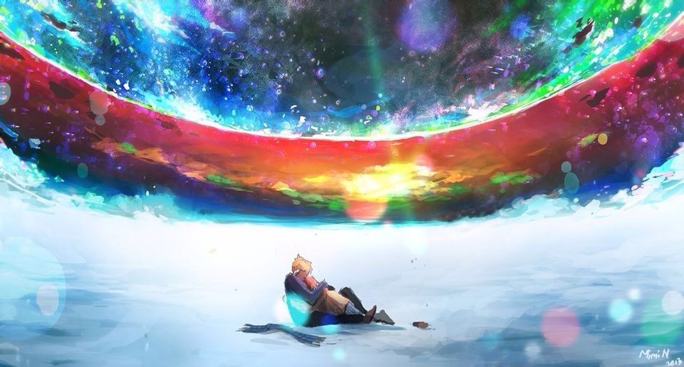 「境界の彼方「境界的彼方」动漫 原创插画 秋未~相拥什么的好唯美!
