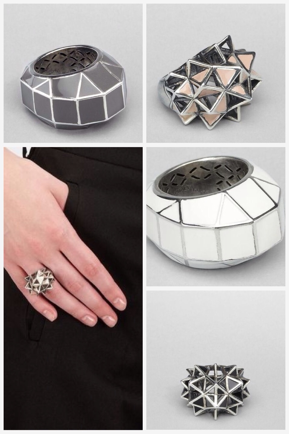 bottegaveneta戒指,bottegaveneta项链 bottega veneta 珐琅复古氧化银戒指
