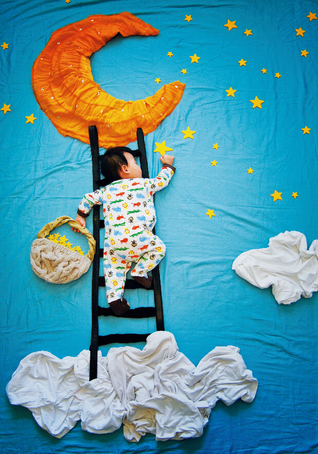 在3岁儿子wengenn熟睡时,拍摄了一系列虚构童话场景的照片——《超萌