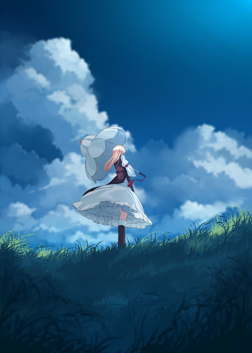 远野の空 p站 二次元 插画 少女 东方 幻想乡 紫 东方红楼梦