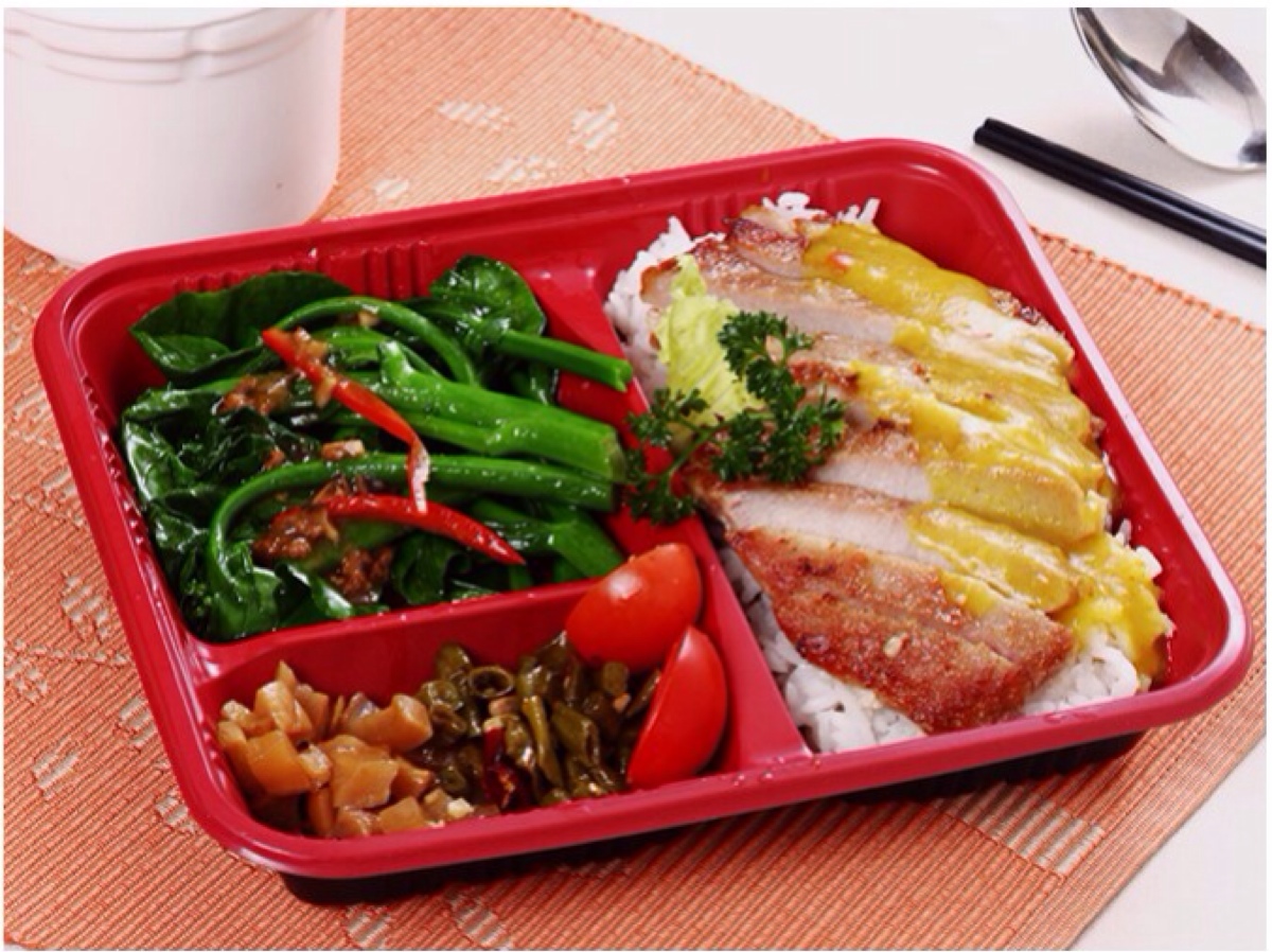 叉烧鸡排 蚝油菜心