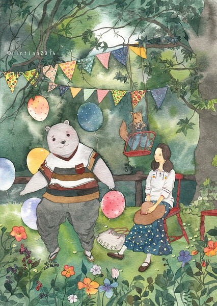 水彩插画-美好的遇见~【@林田绘本 · 作品】more