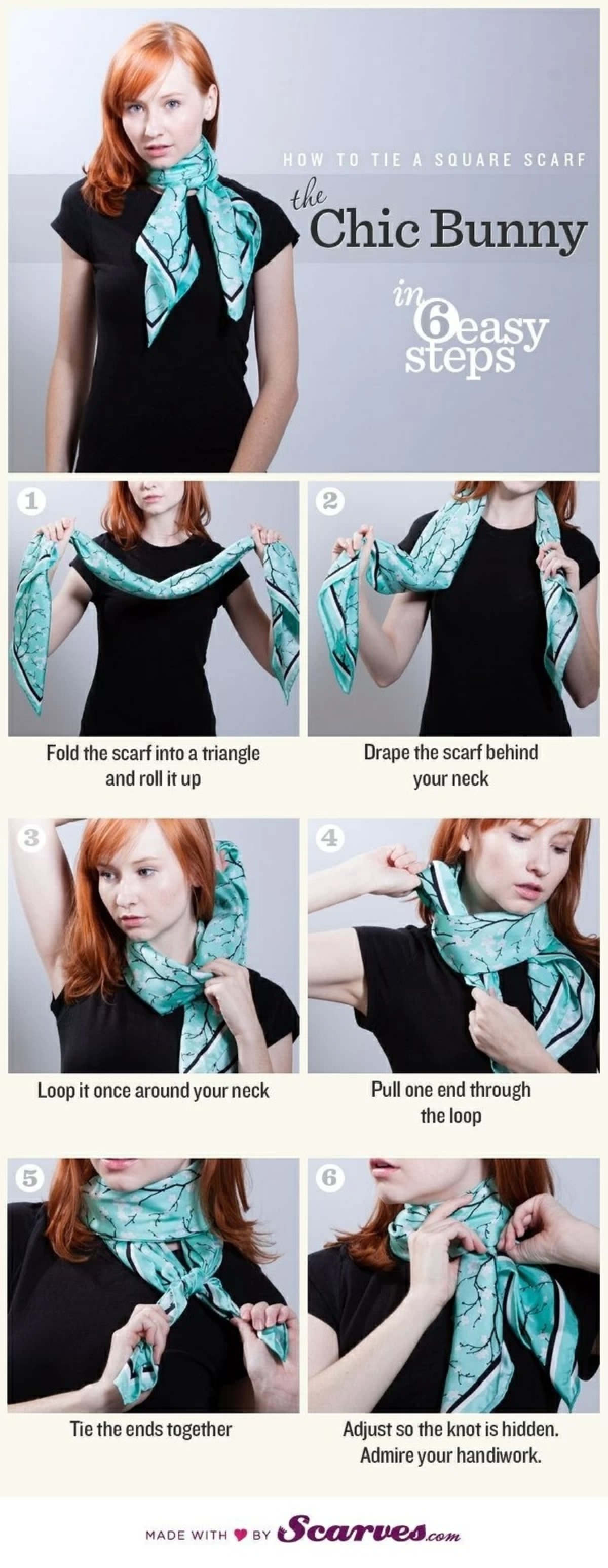 系围巾的方法简单时尚图片