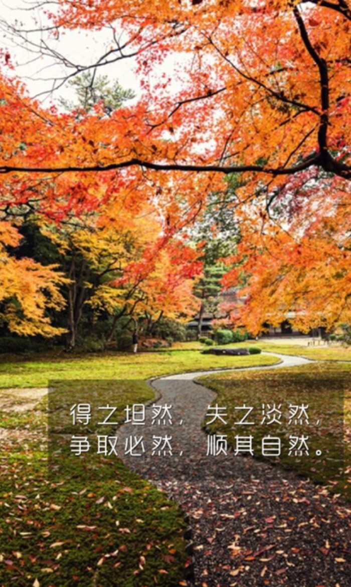 得之坦然.失之淡然.争取必然.顺其自然.