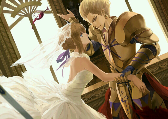 拉贡(亚瑟王) ～archer～吉尔伽美什(英雄王) p站 插画 原创 金闪闪