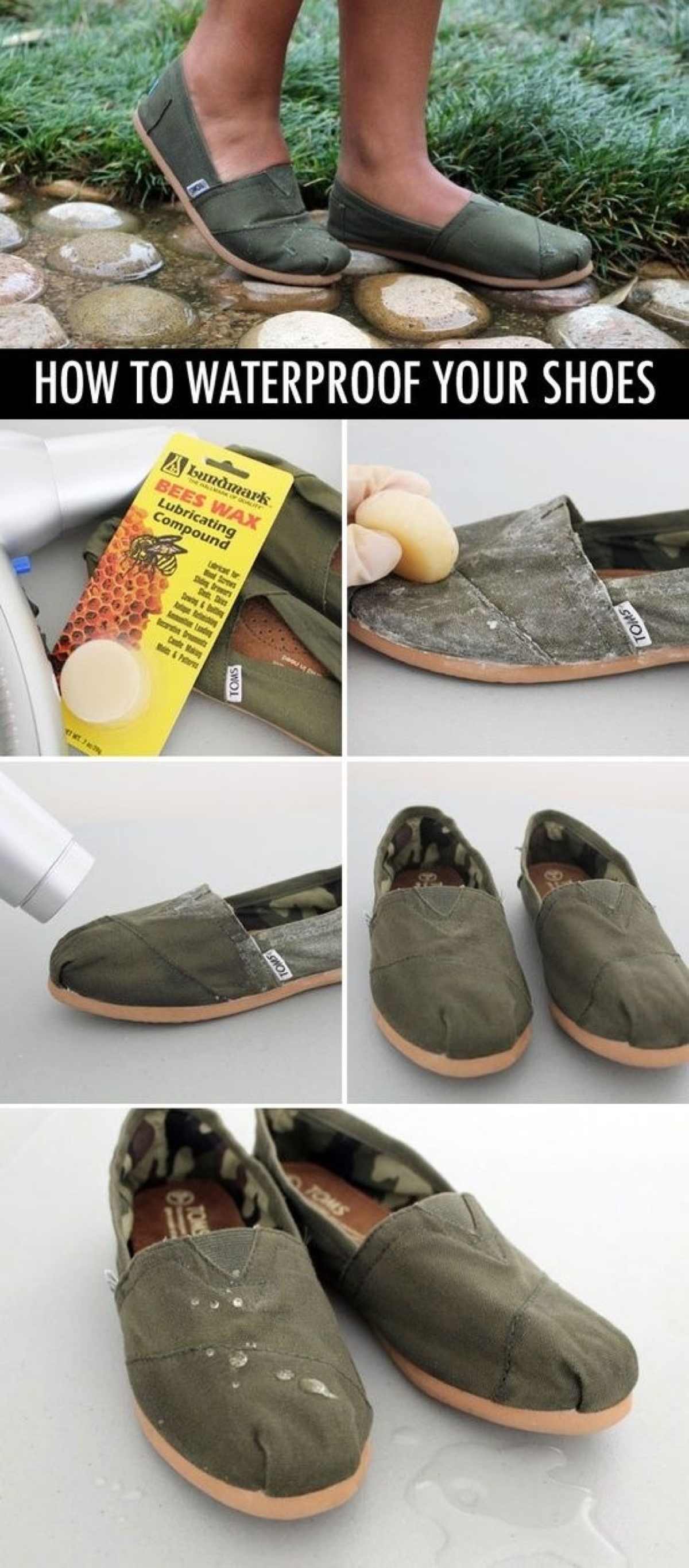 用蜂蜡自制强力防水帆布鞋