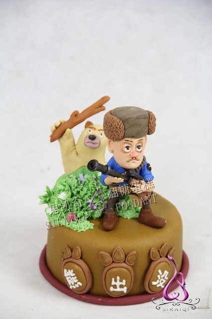 光头强翻糖蛋糕 思凯奇翻糖蛋糕艺术视界qq450056365