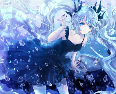 p站 二次元 插画 少女 头像 手绘 壁纸 初音未来 miku