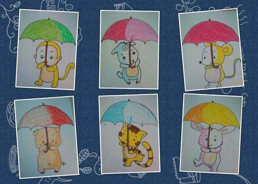 纸伞图片画动物图片