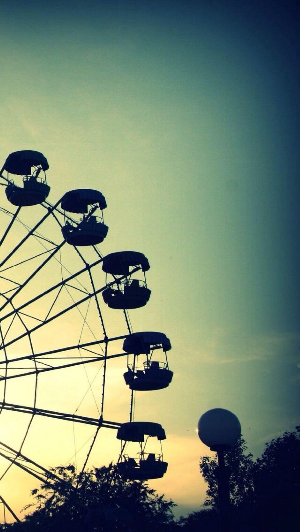 摩天轮 天空 景色 高清壁纸 iphone 插画