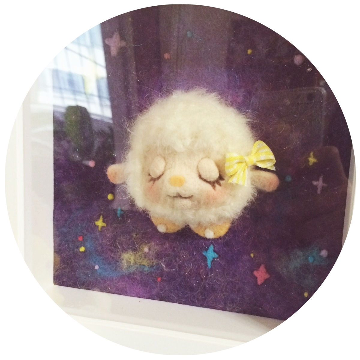 羊毛毡# 星空羊咩咩立体相框