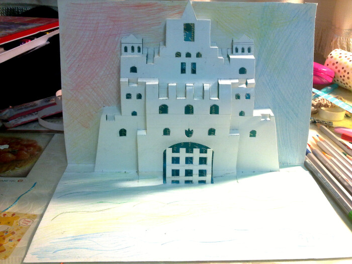 立体纸雕城堡图纸做法图片
