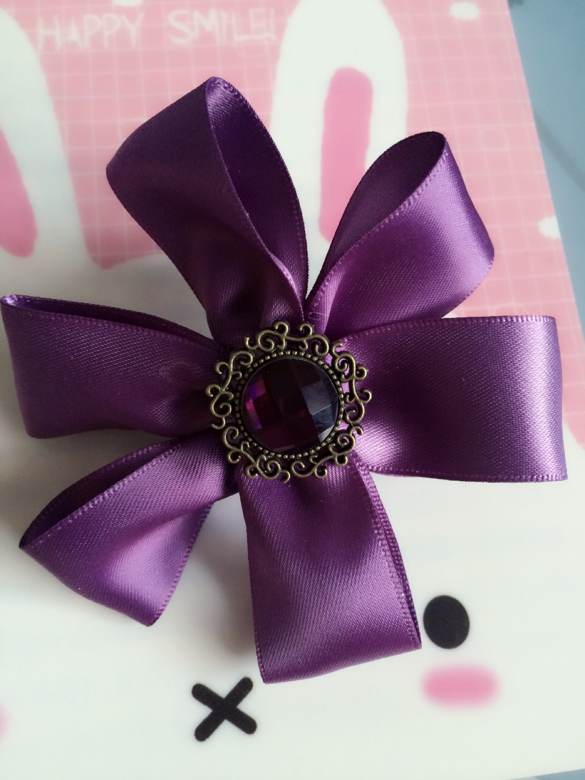 diy紫色太阳花发卡